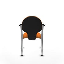 Pack 2 sillas Hellín chasis 4 patas cromo similpiel naranja