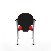 Pack 2 sillas Hellín chasis 4 patas cromo similpiel rojo