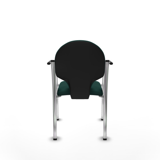Pack 2 sillas Hellín chasis 4 patas cromo similpiel verde botella