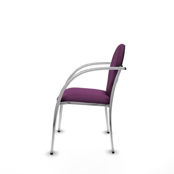 Pack 2 sillas Hellín chasis 4 patas cromo similpiel morado