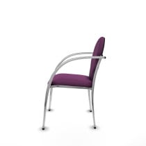 Pack 2 sillas Hellín chasis 4 patas cromo similpiel morado