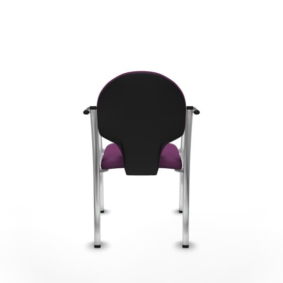 Pack 2 sillas Hellín chasis 4 patas cromo similpiel morado