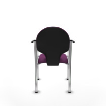 Pack 2 sillas Hellín chasis 4 patas cromo similpiel morado