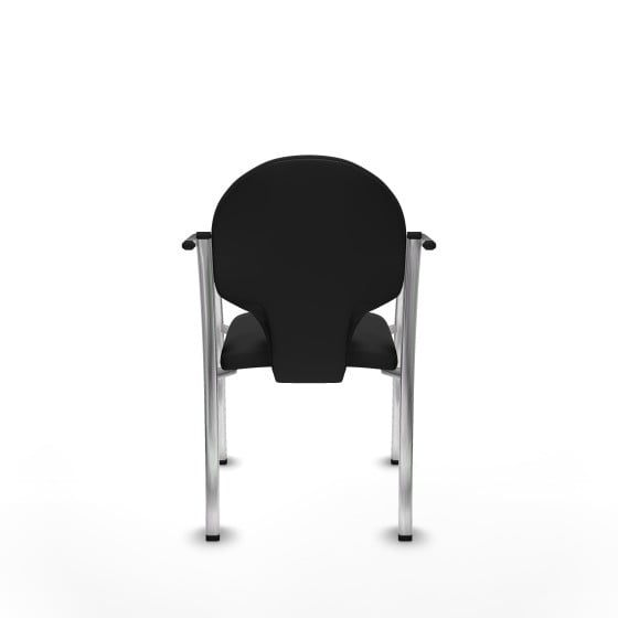 Pack 2 sillas Hellín chasis 4 patas cromo similpiel negro