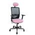 Silla Zulema sincro malla negra asiento bali rosa brazos 2D ruedas 65mm cabecero
