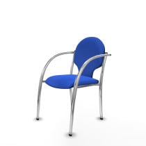 Pack 2 sillas Hellín chasis 4 patas cromo bali azul