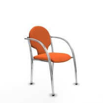 Pack 2 sillas Hellín chasis 4 patas cromo bali naranja