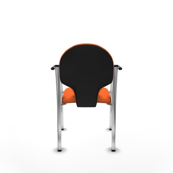 Pack 2 sillas Hellín chasis 4 patas cromo bali naranja