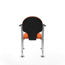 Pack 2 sillas Hellín chasis 4 patas cromo bali naranja