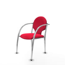 Pack 2 sillas Hellín chasis 4 patas cromo bali rojo
