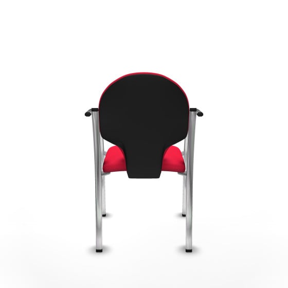 Pack 2 sillas Hellín chasis 4 patas cromo bali rojo
