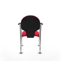 Pack 2 sillas Hellín chasis 4 patas cromo bali rojo