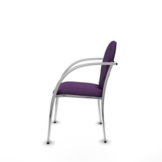 Pack 2 sillas Hellín chasis 4 patas cromo bali morado