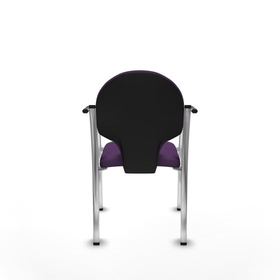 Pack 2 sillas Hellín chasis 4 patas cromo bali morado