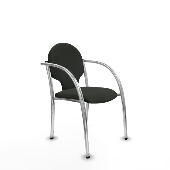 Pack 2 sillas Hellin chasis cromado bali negro