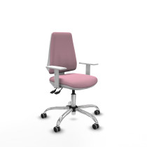 Elche blanca asincro bali rosa brazos blancos base cromada ruedas 65mm engomadas