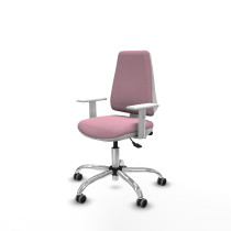 Elche blanca asincro bali rosa brazos blancos base cromada ruedas 65mm engomadas