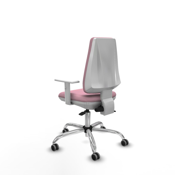 Elche blanca asincro bali rosa brazos blancos base cromada ruedas 65mm engomadas