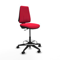 Taburete Elche CP bali rojo base piramidal ruedas 65mm nailon