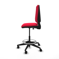 Taburete Elche CP bali rojo base piramidal ruedas 65mm nailon