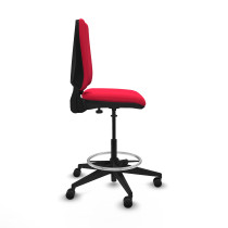 Taburete Elche CP bali rojo base piramidal ruedas 65mm nailon