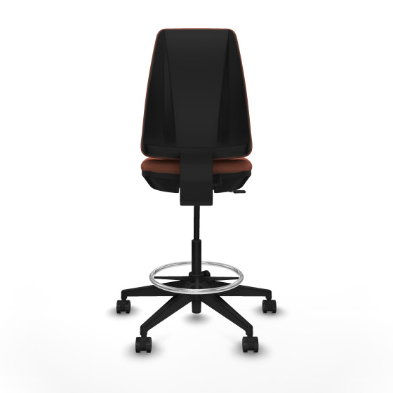 Taburete Elche CP bali marrón base piramidal ruedas 65mm nailon