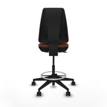 Taburete Elche CP bali marrón base piramidal ruedas 65mm nailon