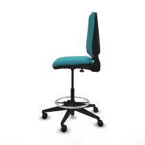 Taburete Elche CP bali turquesa base piramidal ruedas 65mm nailon