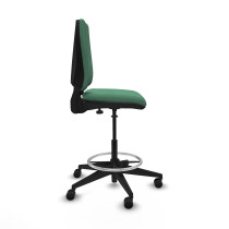 Taburete Elche CP bali verde esmeralda base piramidal ruedas 65mm nailon