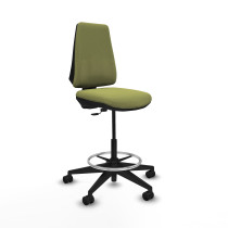 Taburete Elche CP bali verde oliva base piramidal ruedas 65mm nailon