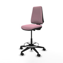 Taburete Elche CP bali rosa base piramidal ruedas 65mm nailon