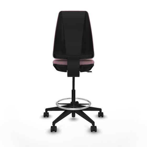 Taburete Elche CP bali rosa base piramidal ruedas 65mm nailon