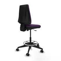 Taburete Elche CP bali morado base piramidal ruedas 65mm nailon