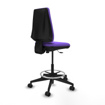 Taburete Elche CP bali lila base piramidal ruedas 65mm nailon