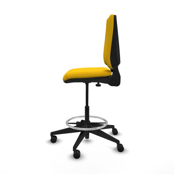 Taburete Elche CP bali amarillo base piramidal ruedas 65mm nailon