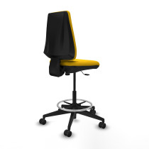 Taburete Elche CP bali amarillo base piramidal ruedas 65mm nailon