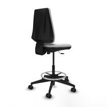 Taburete Elche CP bali blanco base piramidal ruedas 65mm nailon