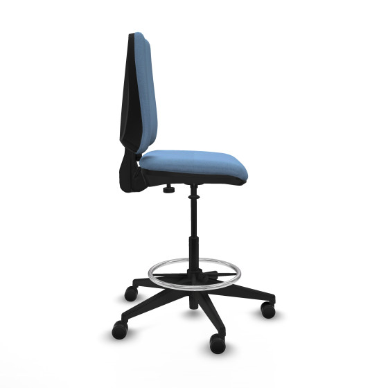 Taburete Elche CP bali azul cielo base piramidal ruedas 65mm nailon