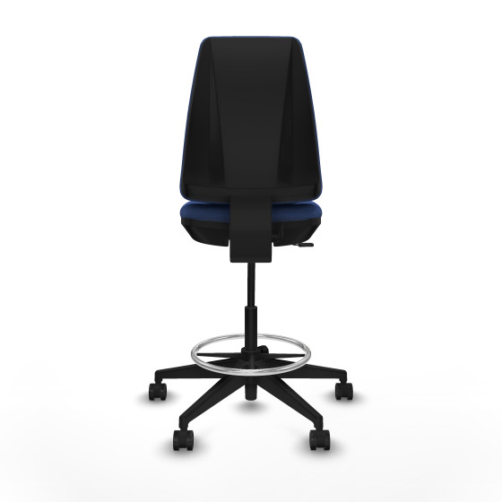 Taburete Elche CP bali azul marino base piramidal ruedas 65mm nailon