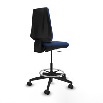 Taburete Elche CP bali azul marino base piramidal ruedas 65mm nailon