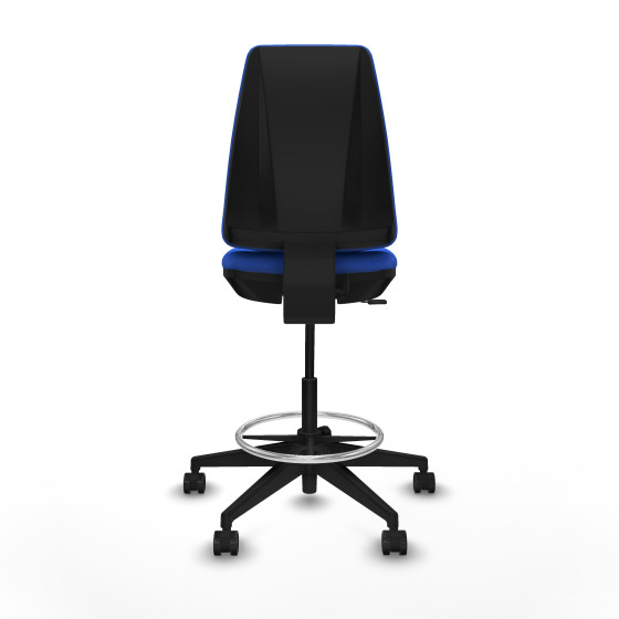 Taburete Elche CP bali azul base piramidal ruedas 65mm nailon