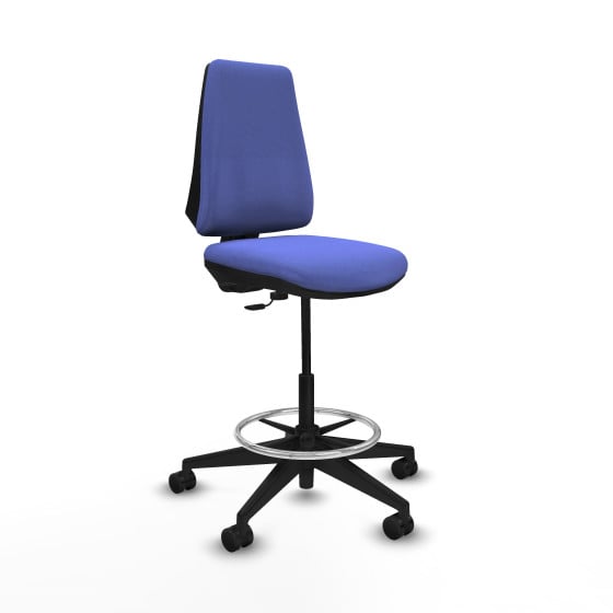 Taburete Elche CP bali azul claro base piramidal ruedas 65mm nailon