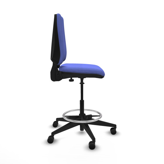 Taburete Elche CP bali azul claro base piramidal ruedas 65mm nailon