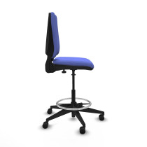 Taburete Elche CP bali azul claro base piramidal ruedas 65mm nailon