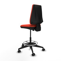 Taburete Elche CP bali naranja oscuro base piramidal ruedas 65mm nailon