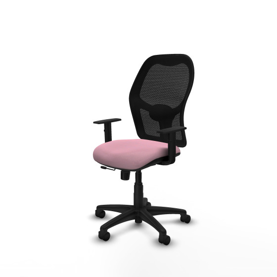 Alocén traslack malla negra bali rosa brazos 1D base poliamida  ruedas nailon 50mm