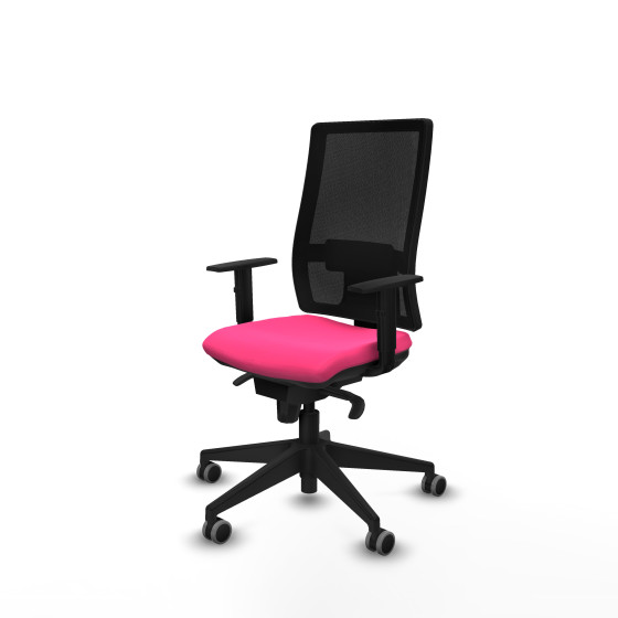 Horna sincro malla negra similpiel rosa brazos 1D base piramidal  ruedas 65mm engomadas