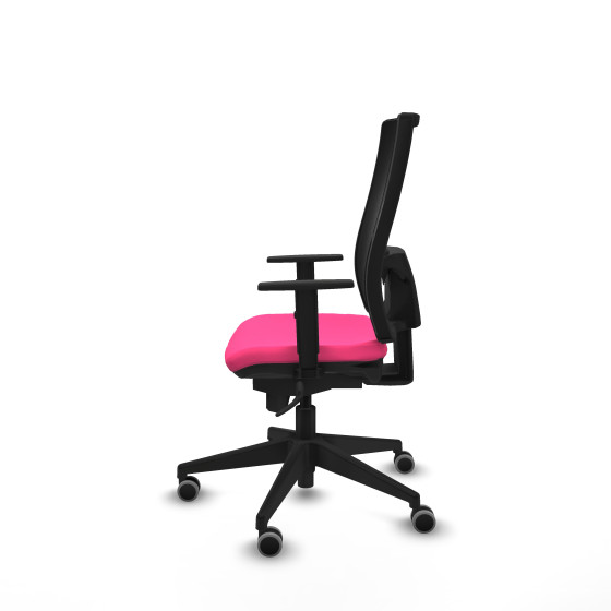 Horna sincro malla negra similpiel rosa brazos 1D base piramidal  ruedas 65mm engomadas