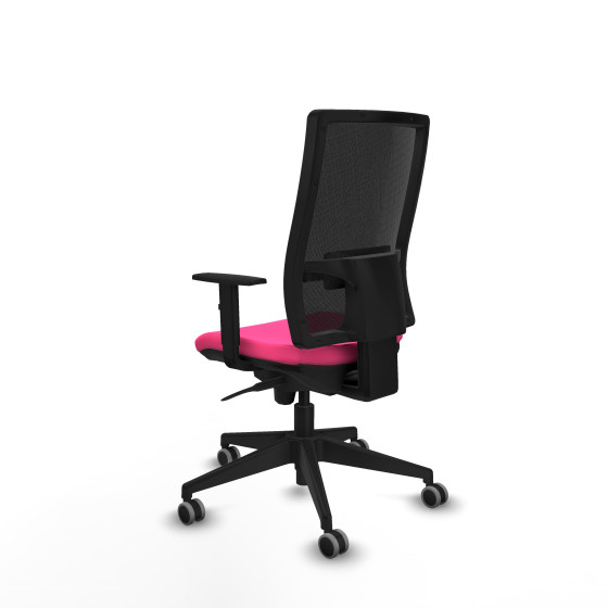 Horna sincro malla negra similpiel rosa brazos 1D base piramidal  ruedas 65mm engomadas