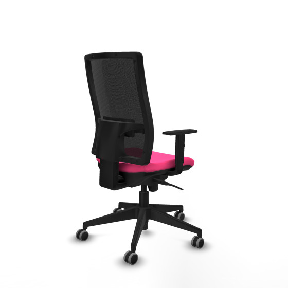 Horna sincro malla negra similpiel rosa brazos 1D base piramidal  ruedas 65mm engomadas